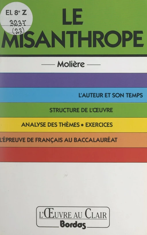 Le misanthrope, Molière - Alexis Pelletier - (Bordas) réédition numérique FeniXX