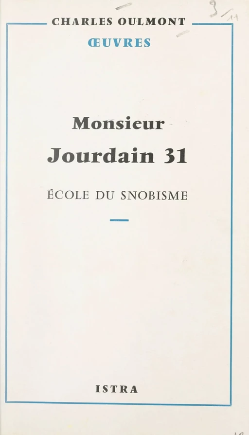 Monsieur Jourdain 31 - Charles Oulmont - Istra (réédition numérique FeniXX)