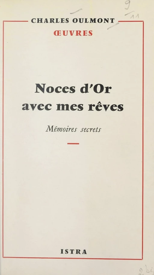 Noces d'or avec mes rêves - Charles Oulmont - Istra (réédition numérique FeniXX)