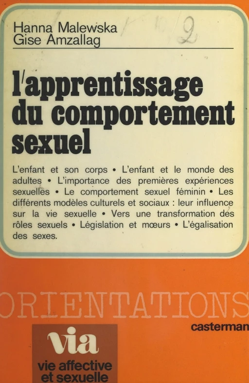 L'apprentissage du comportement sexuel - Gise Amzallag, Hanna Malewska-Peyre - (Casterman) réédition numérique FeniXX