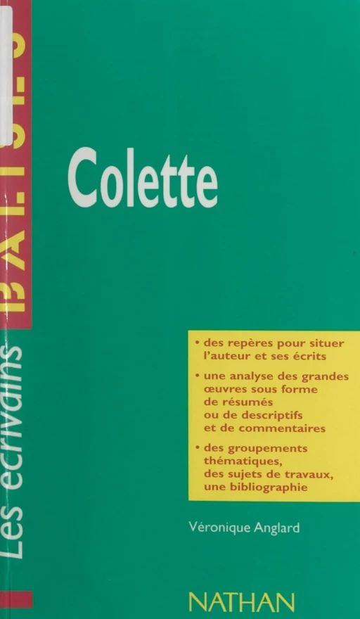 Colette - Véronique Anglard - (Nathan) réédition numérique FeniXX