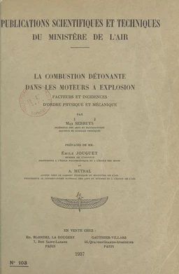 La combustion détonante dans les moteurs à explosion
