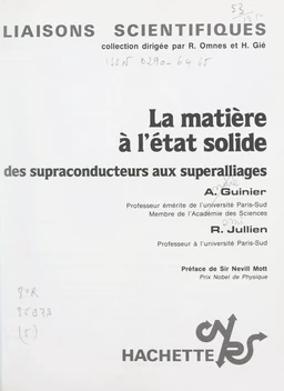 La matière à l'état solide