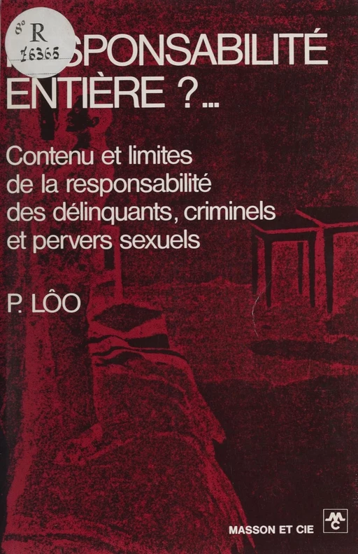 Responsabilité entière - Pierre Lôo - FeniXX réédition numérique