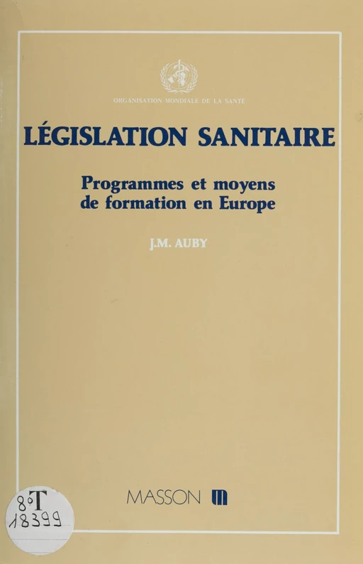 Législation sanitaire - Jean-Marie Auby - FeniXX réédition numérique