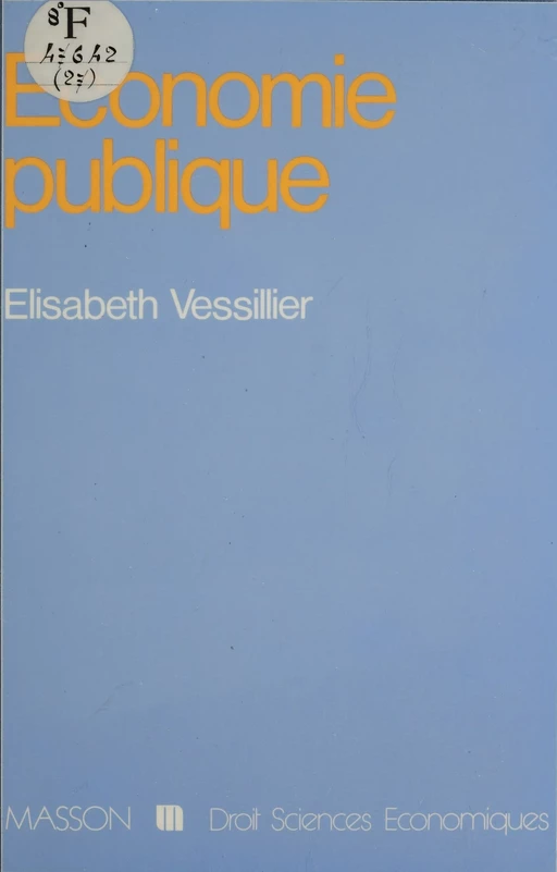 Économie publique - Élisabeth Vessillier - FeniXX réédition numérique