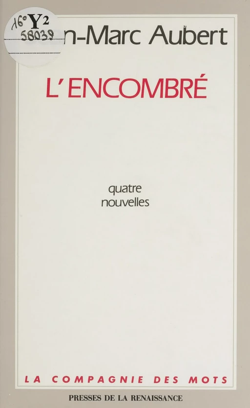 L'Encombré - Jean-Marc Aubert - FeniXX réédition numérique