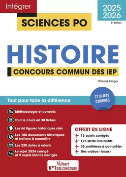 Sciences Po - Histoire - Concours commun des IEP 2025-2026 + 12 vidéos Focus