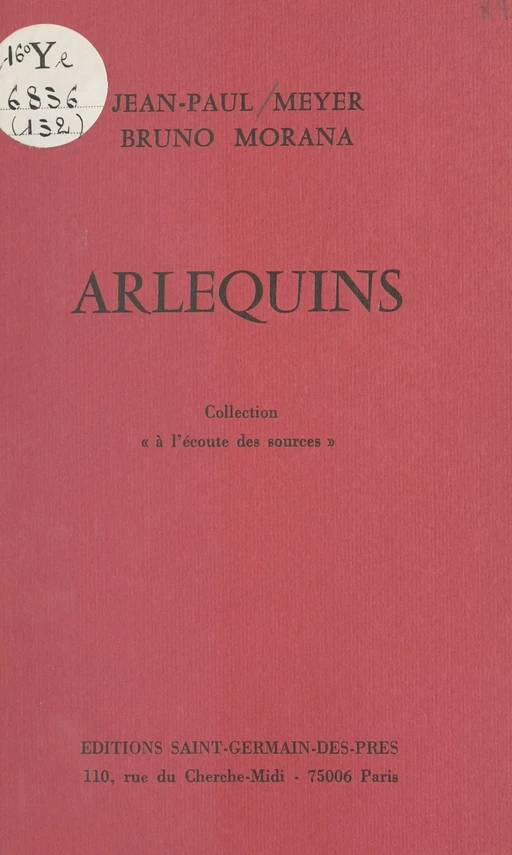 Arlequins - Jean-Paul Meyer - FeniXX réédition numérique