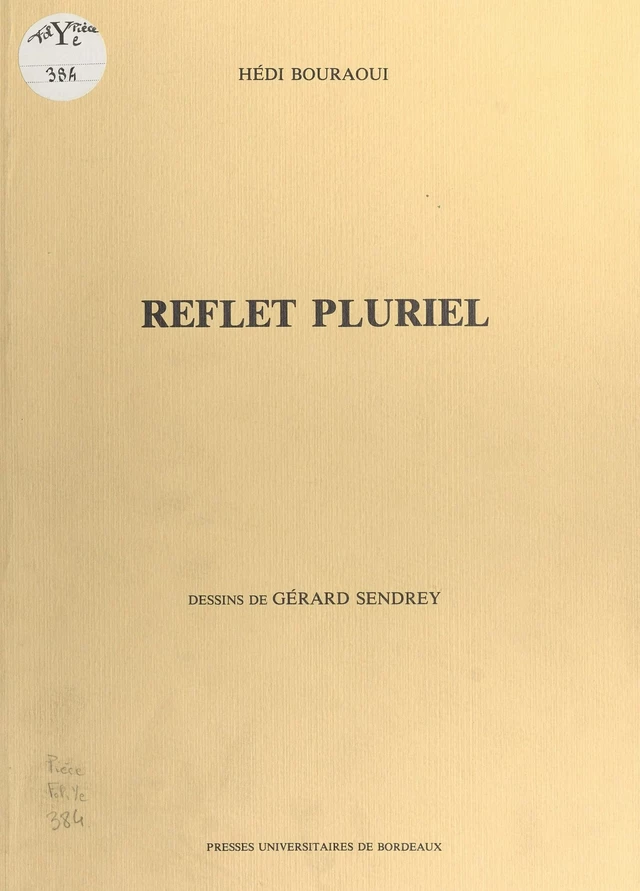 Reflet pluriel - Hédi Bouraoui - FeniXX réédition numérique