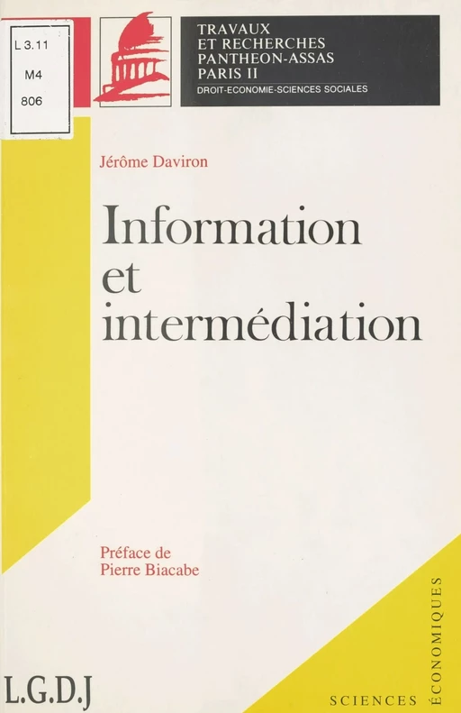 Information et Intermédiation - Jerôme Daviron - FeniXX réédition numérique