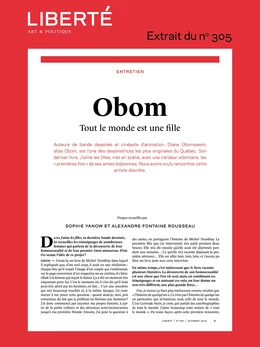 Revue Liberté 305 - Entretien - Obom