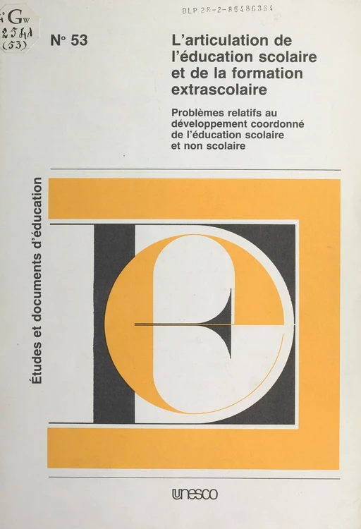 L'Articulation de l'éducation scolaire et de la formation extrascolaire - Pierre Furter - FeniXX réédition numérique