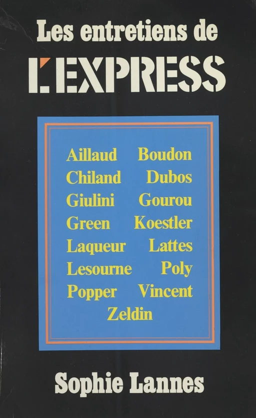 Les Entretiens de l'Express - Sophie Lannes - FeniXX réédition numérique