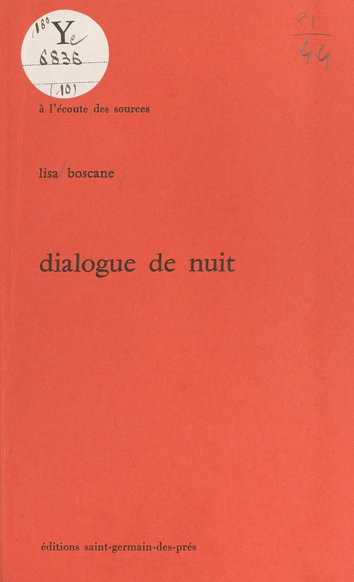 Dialogue de nuit - Lisa Boscane - FeniXX réédition numérique