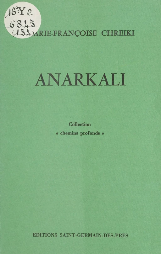 Anarkali - Marie-Françoise Chreiki - FeniXX réédition numérique