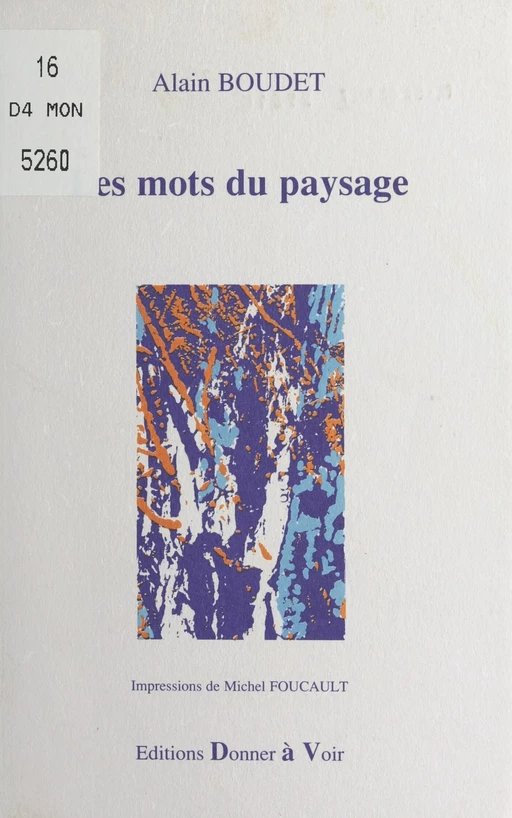 Les Mots du paysage - Alain Boudet - FeniXX réédition numérique