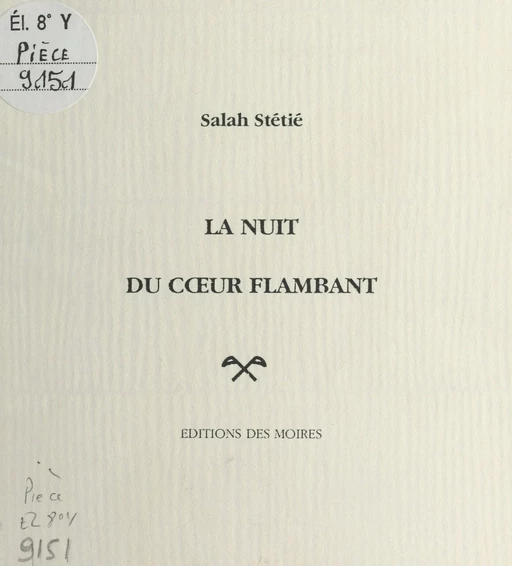 La Nuit du cœur flambant - Salah Stétié - FeniXX réédition numérique