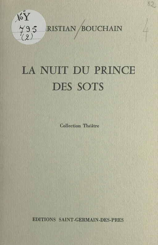 La Nuit du prince des sots - Christian Bouchain - FeniXX réédition numérique