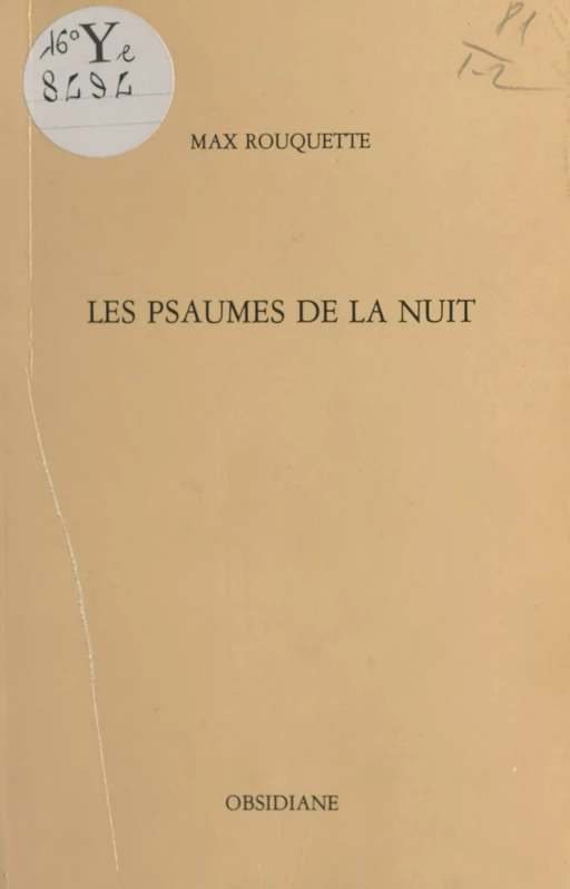 Les Psaumes de la nuit / «Los Saumes de la nuoch» - Max Rouquette - FeniXX réédition numérique