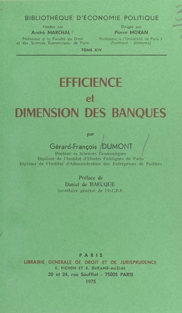 Efficience et dimension des banques