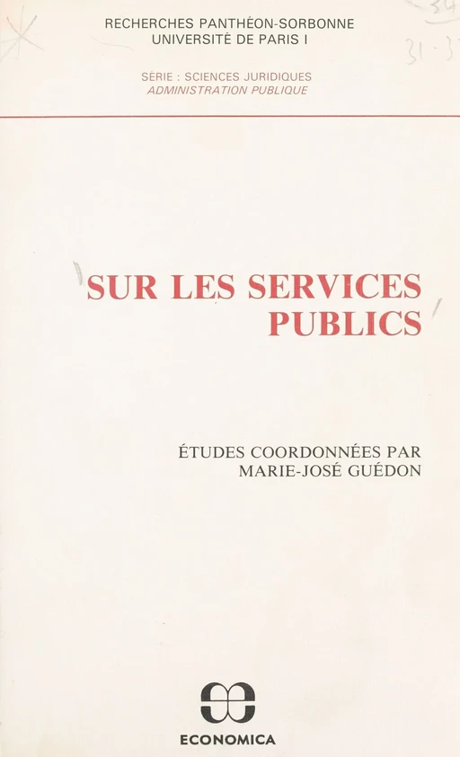 Sur les services publics - Marie-José Guédon - FeniXX réédition numérique