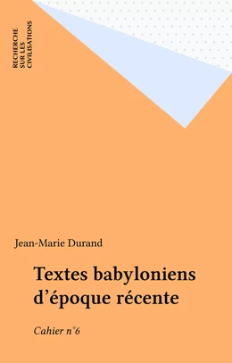 Textes babyloniens d'époque récente