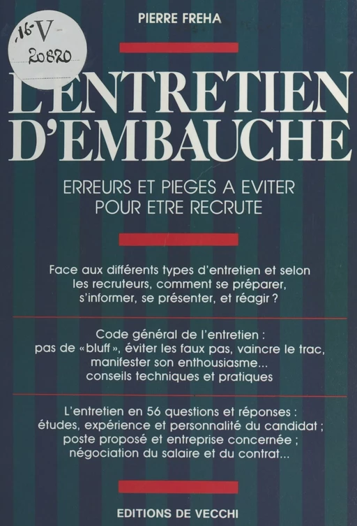 L'entretien d'embauche : erreurs et pièges à éviter pour être recruté - Pierre Fréha - FeniXX réédition numérique