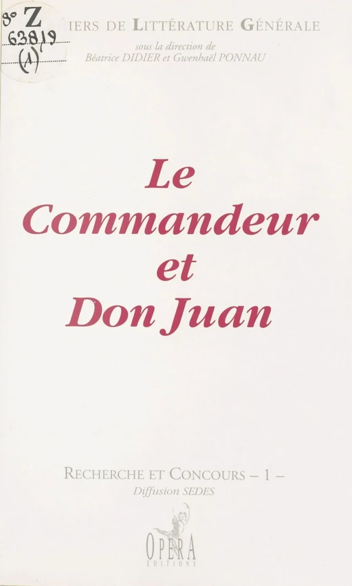 Le commandeur et Don Juan - Béatrice Didier - FeniXX réédition numérique