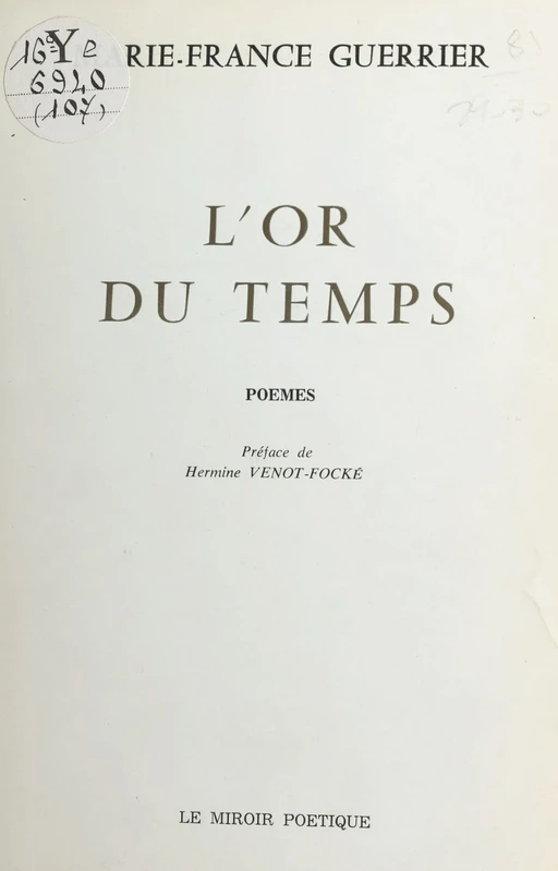 L'or du temps - Marie-France Guerrier - FeniXX réédition numérique