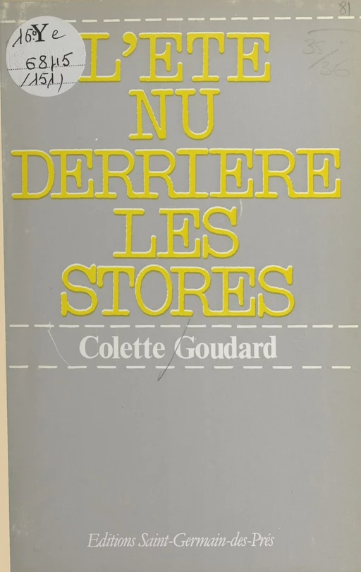 L'été nu derrière les stores - Colette Goudard - FeniXX réédition numérique