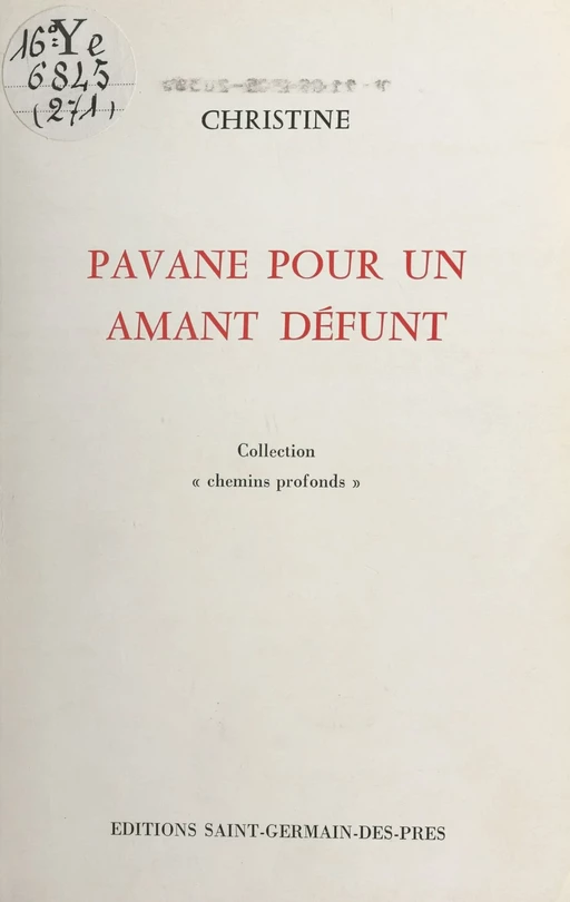 Pavane pour un amant défunt -  Christine - FeniXX réédition numérique