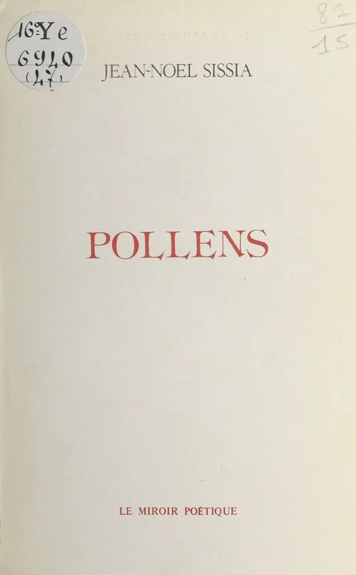 Pollens - Jean-Noël Sissia - FeniXX réédition numérique