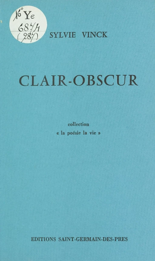 Clair-obscur - Sylvie Vinck - FeniXX réédition numérique