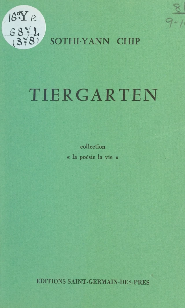 Tiergarten - Sothi-Yann Chip - FeniXX réédition numérique