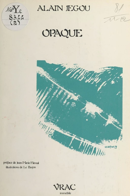 Opaque - Alain Jégou - FeniXX réédition numérique