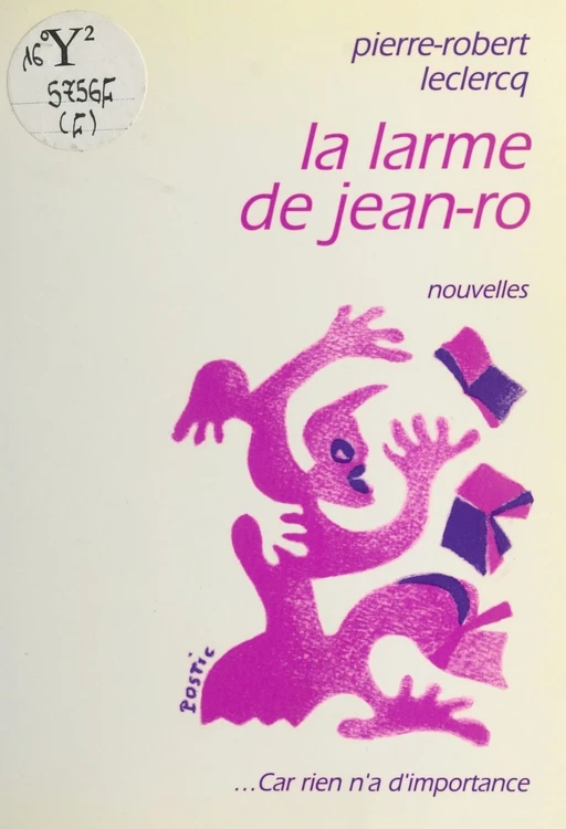 La larme de Jean-Ro - Pierre-Robert Leclercq - FeniXX réédition numérique