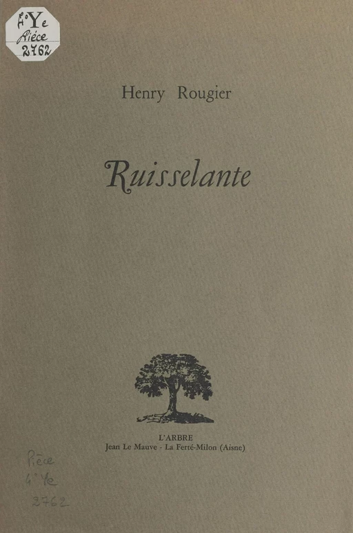 Ruisselante - Henry Rougier - FeniXX réédition numérique