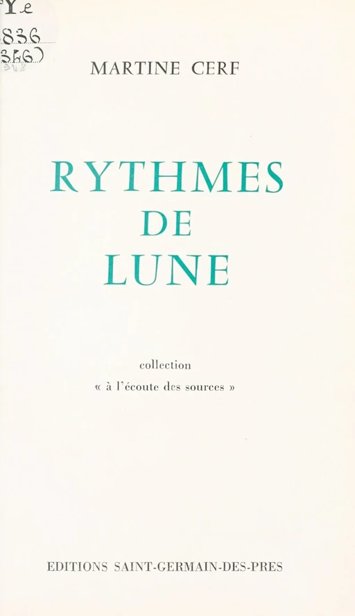 Rythmes de lune - Martine Cerf - FeniXX réédition numérique