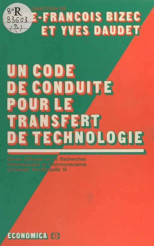 Un code de conduite pour le transfert de technologie -  Centre d'études et de recherches internationales et communautaires - FeniXX réédition numérique