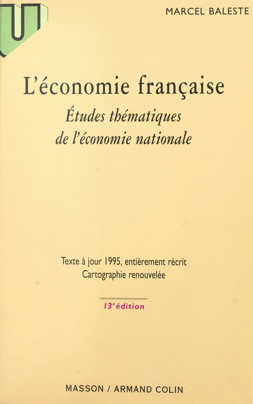 L'économie française - Marcel Baleste - FeniXX réédition numérique