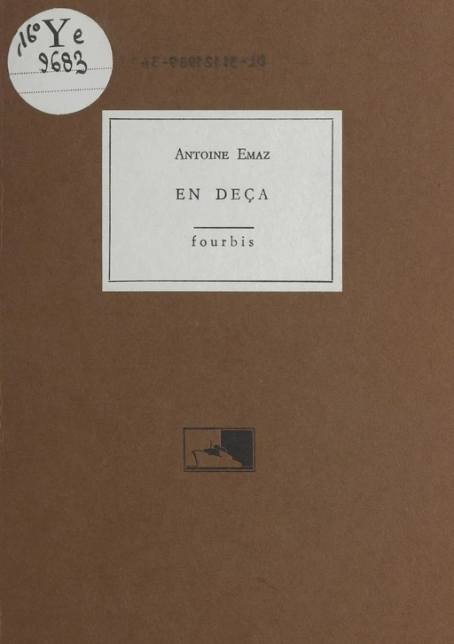 En deçà - Antoine Émaz - FeniXX réédition numérique