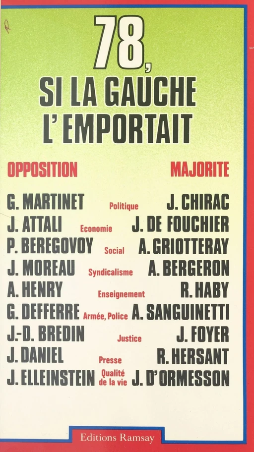 78, si la gauche l'emportait - Jean-Francis Held - FeniXX réédition numérique