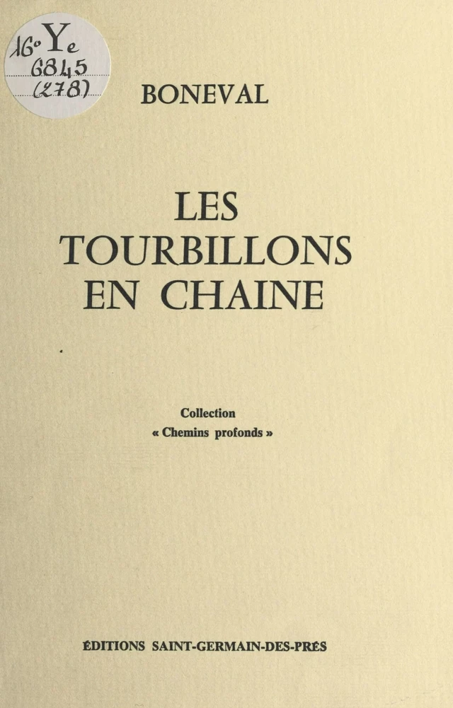 Les tourbillons en chaîne -  Boneval - FeniXX réédition numérique