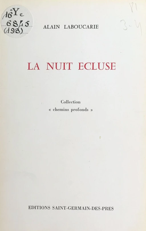 La nuit écluse - Alain Laboucarié - FeniXX réédition numérique