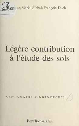 Légère contribution à l'étude des sols