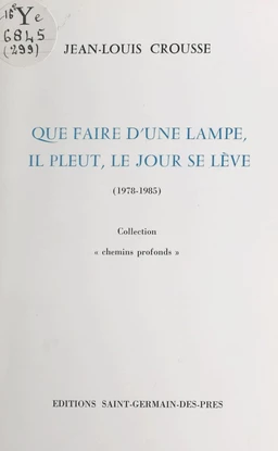 Que faire d'une lampe, il pleut, le jour se lève (1978-1985)