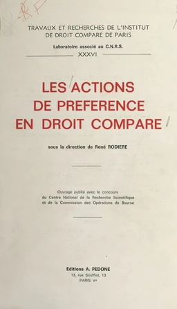 Les actions de préférence en droit comparé