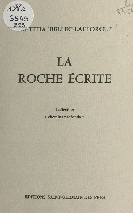 La roche écrite - Laetitia Bellec-Laforgue - FeniXX réédition numérique