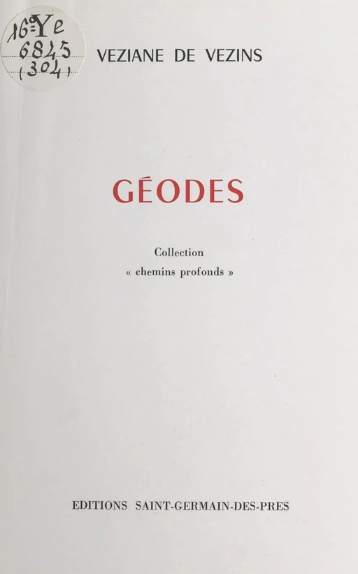 Géodes - Veziane de Vezins - FeniXX réédition numérique